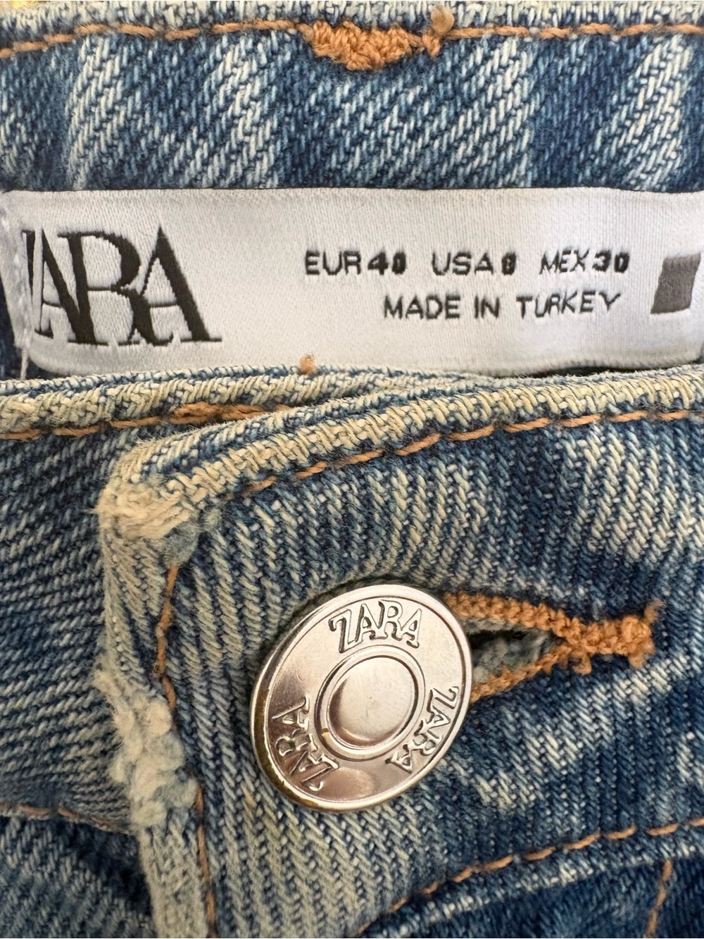 Zara womens Straight Jeans in Light Blue Denim - Picture 2 of 4